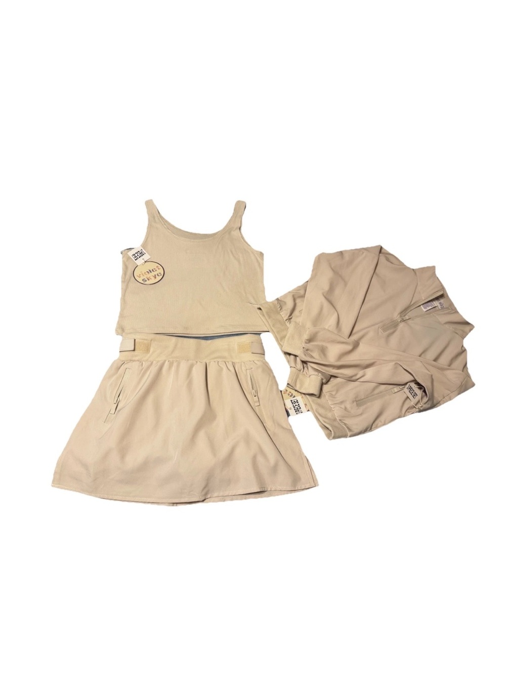 Sky Cream Jacket, Tank, and Skort Set